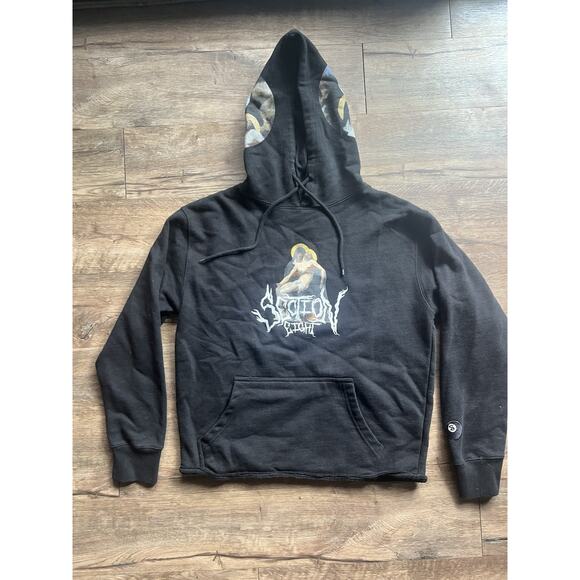 Section 8 Pieta Hoodie Medium Virgin Mary Jesus Black Hoodie - Picture 1 of 4